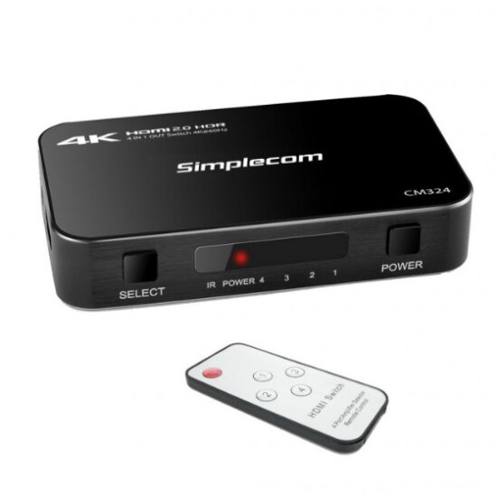 Simplecom CM324 4 Way HDMI 2 0 Switch 4 IN 1 OUT U-preview.jpg